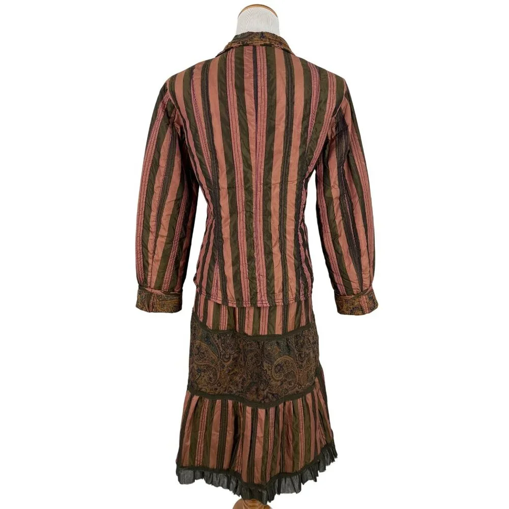 NWT Vtg 90s Blazer Tiered Skirt Set | Whimsigoth Steampunk Boho Grunge Fairycore - Picture 12 of 16